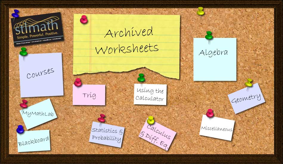Archived Worksheets